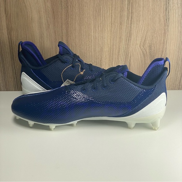 Adidas Men's Adizero Scorch Football Cleats Navy/White FX4250 - Picture 4 of 8